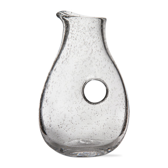 BUBBLE GLASS OPEN HANDLE PITCHER