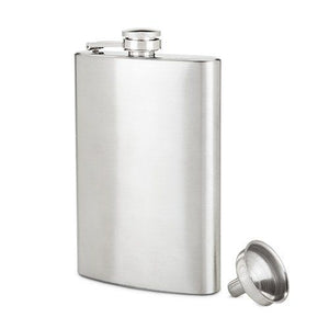 8oz STAINLESS STEEL FLASK, with FUNNEL