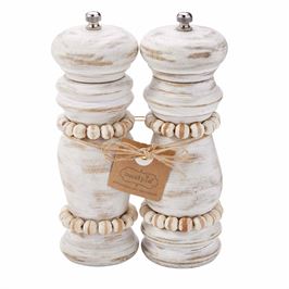 WHITE BEADED GRINDER SET