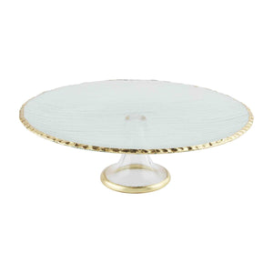 GOLD EDGE GLASS CAKE STAND