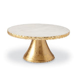 GOLD FOIL MARBLE PEDESTAL