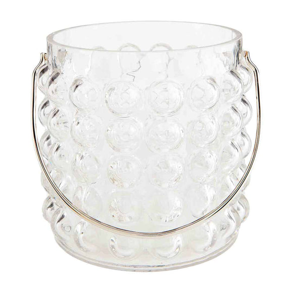 GLASS HOBNAIL ICE BUCKET