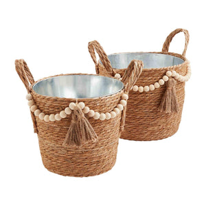 LARGE BEADED PARTY TUB BASKETdisc