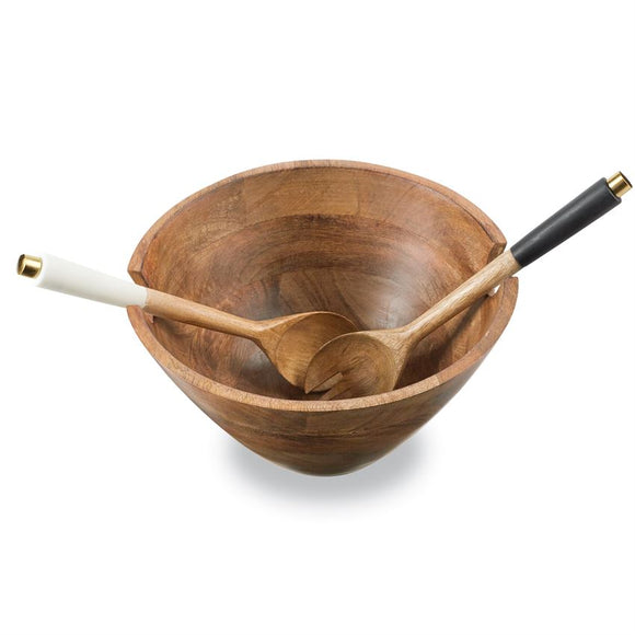 WOOD BOWL with SERVERS