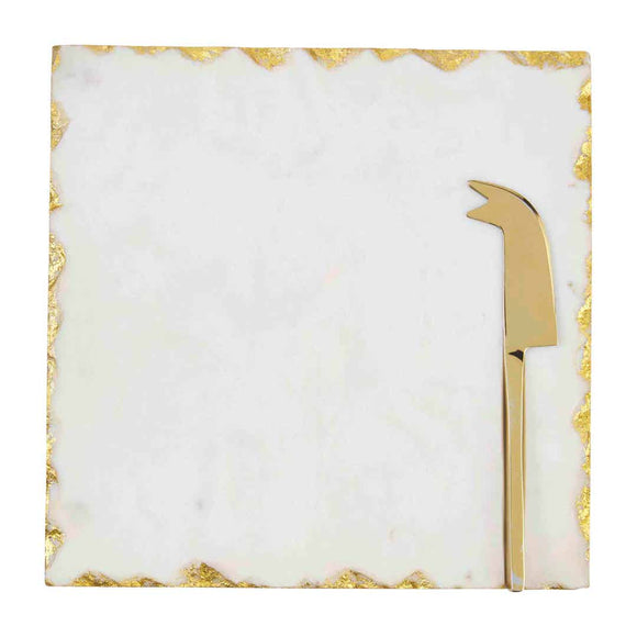 GOLD EDGE MARBLE CHEESE SET