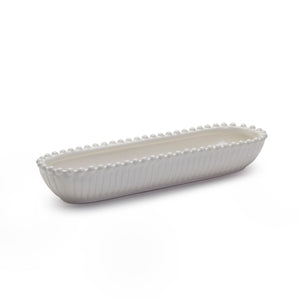 PEARL EDGE OVAL TIDBIT DISH