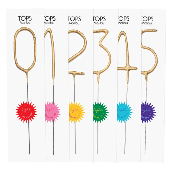GOLD SPARKLER PARTY CANDLE, NUMBERS