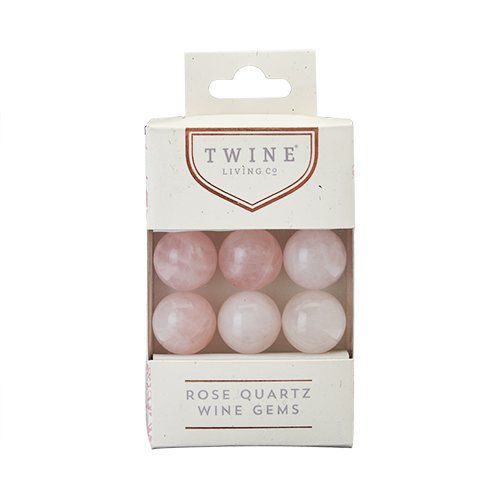 ROSE QUARTZ WINE GEMS, SET OF 6