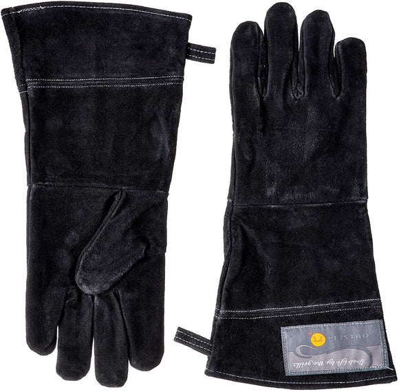 LEATHER GRILL GLOVES BLACK