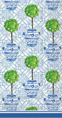 BLUE TOPIARY GUEST NAPKIN