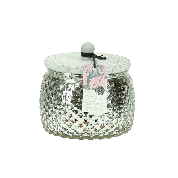 SWEET GRACE MERCURY GLASS with LID CANDLE