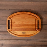 CHERRY OVAL GRILLING BOARD WITH HANDLES