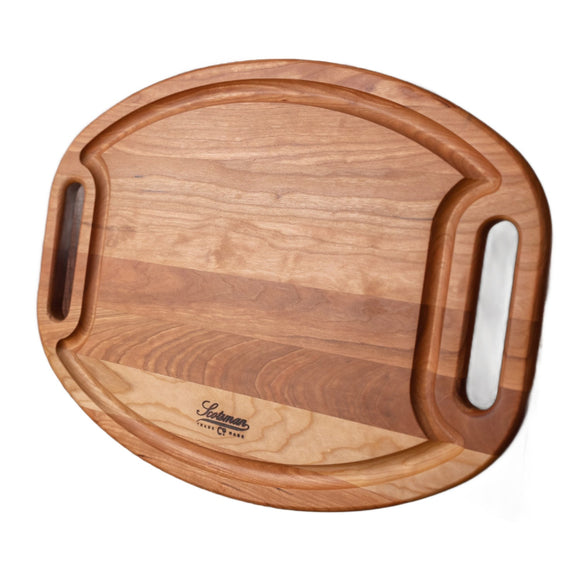 CHERRY OVAL GRILLING BOARD WITH HANDLES