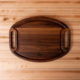 WALNUT OVAL GRILLING BOARD WITH HANDLES