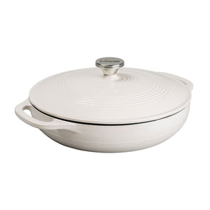 3.6 QT ENAMEL CASSEROLE, OYSTER WHITE