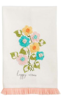 HAPPY VIBES FLORAL TOWEL