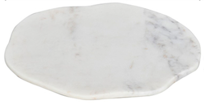 WHITE MARBLE FREE FORM PLATE, LARGE