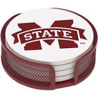 MISSISSIPPI STATE COASTERS, SET OF 4